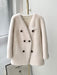 MENINA BONITA 2022 Double Breasted V-neck Winter Jacket Women Real Fur Coat Natural Weave Wool Fur Thick Warm Loose Outerwear