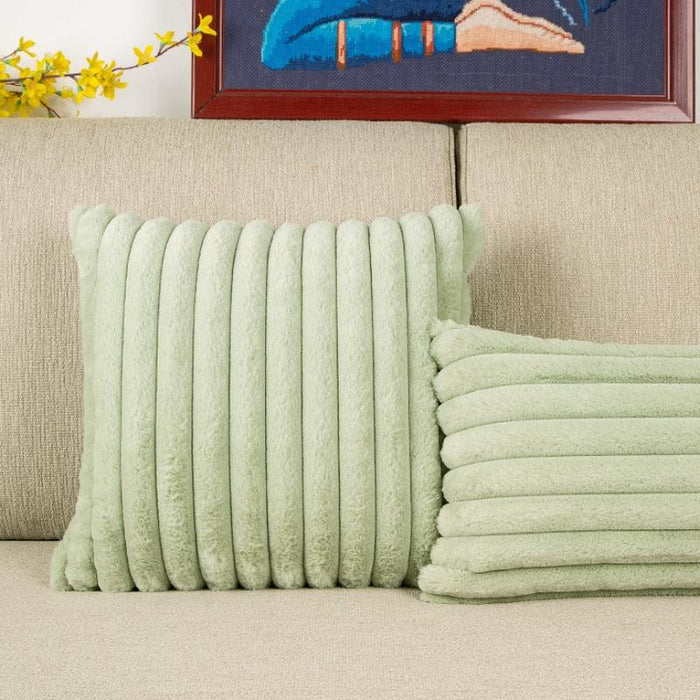 Botanical Plush Double-Sided Fur Pillow Cover - Luxury 45x45cm & 30x50cm