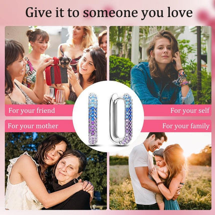 Glamorous Amethyst U-Shape Hoop Earrings