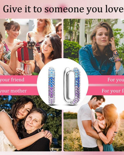 Glamorous Amethyst U-Shape Hoop Earrings