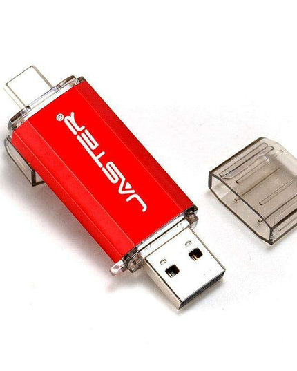 Premium 2-in-1 Type-C USB Flash Drive - Golden Metal Design with High-Speed Data Transfer and Enhanced Security