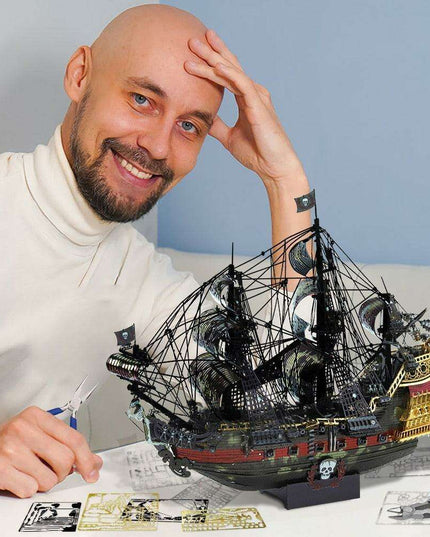 Queen Anne's Revenge: 3D Metal Pirate Ship Puzzle Kit
