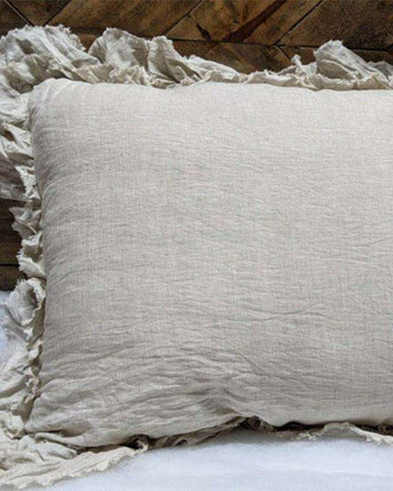 Vintage French Linen Ruffled Pillow Shams - Luxurious Timeless Charm for Your Bedroom