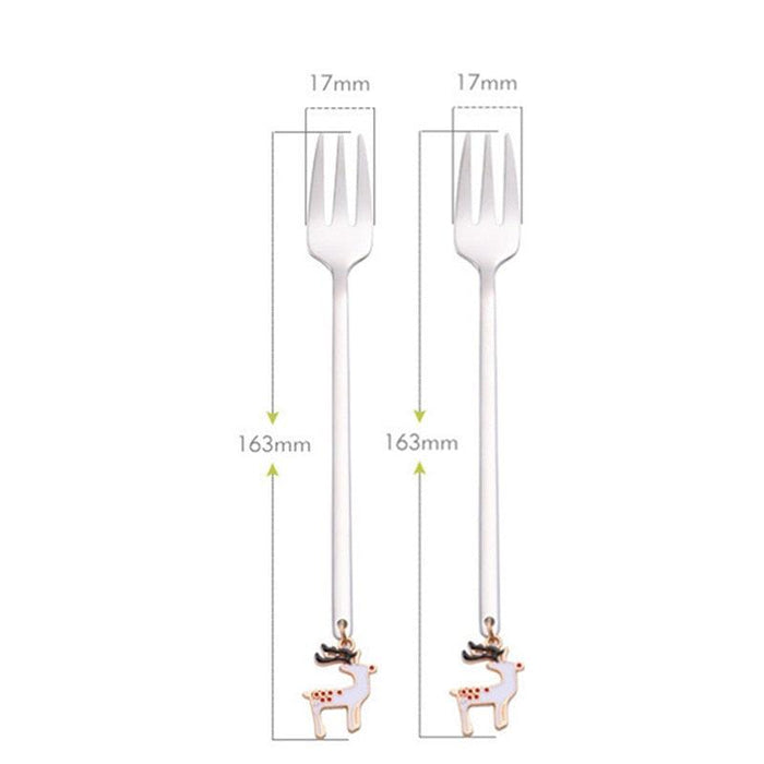 Santa's Joyful Holiday Silverware Duo - Cheerful Spoon and Fork Set for Festive Feasts