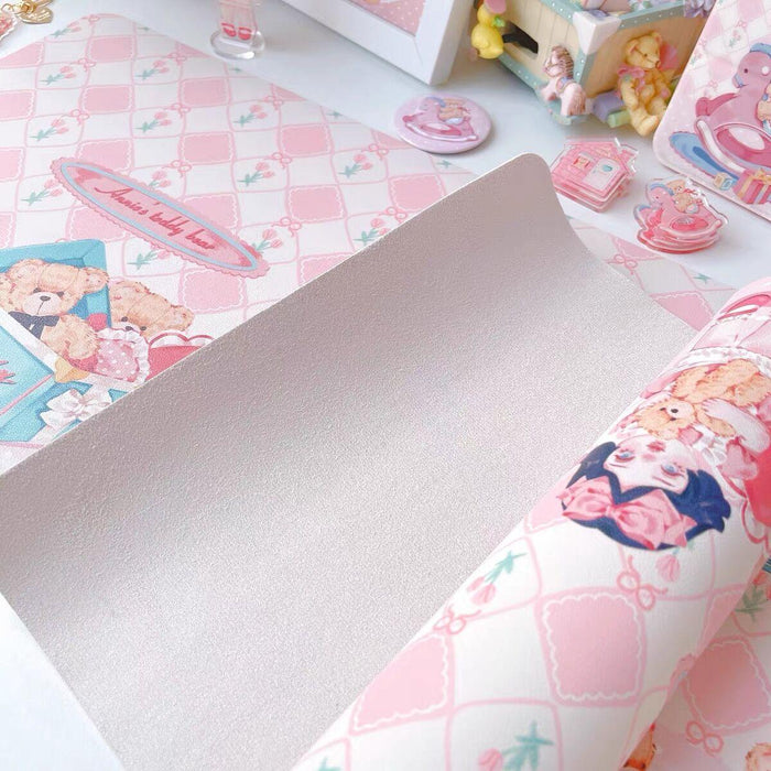 Whimsical Pink Bunny Desk Mat - Oversized, Anti-Skid, and Utterly Charming!