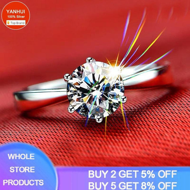 Exquisite 18K White Gold Plated Lab Diamond Ring for Women - A Touch of Elegance
