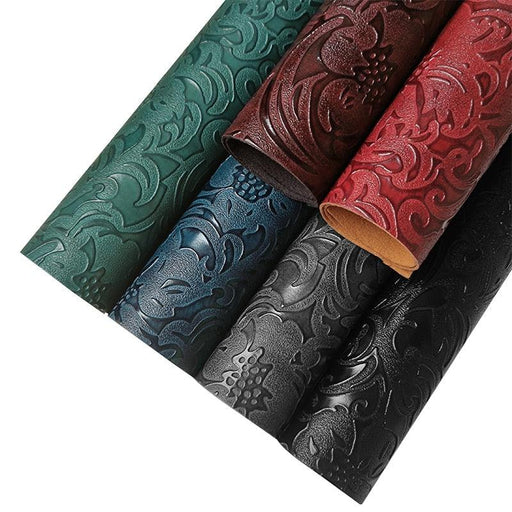 30x135cm Vintage Carved Embossed Faux Leather Crafting Fabric