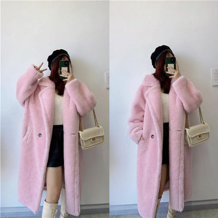 Chic Sophisticated Winter Overcoat: Authentic Lamb Fur Luxury