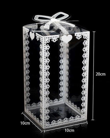 Chic Transparent Lace Design PVC Gift Boxes - Set of 10 for Elegant Gift Presentation