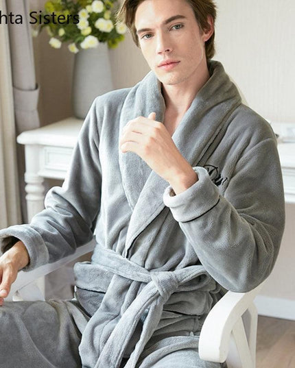 Luxurious Coral Fleece Flannel Robe for Ultimate Comfort
