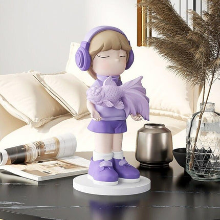 Charming Nordic Koi Maiden Statues - Opulent Home Accent