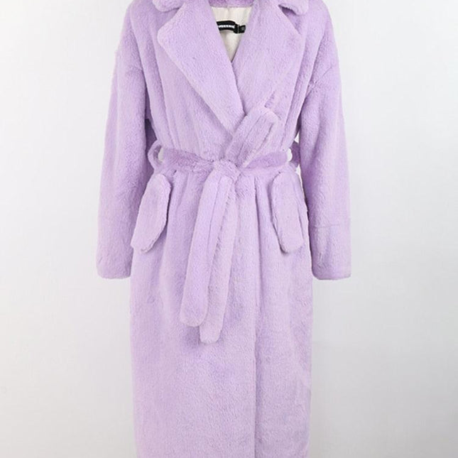 Opulent Faux Rabbit Fur Coat - Transform Your Winter Wardrobe