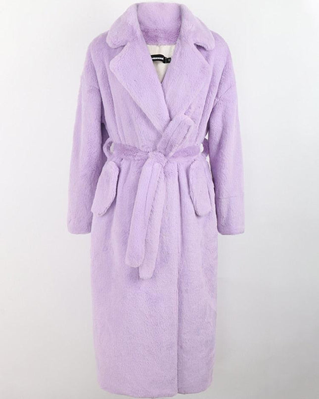 Opulent Faux Rabbit Fur Coat - Transform Your Winter Wardrobe