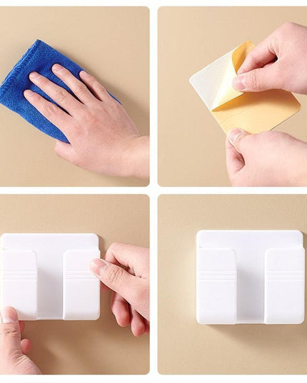 Smart Wall Organizer with Charging Dock and Remote Holder