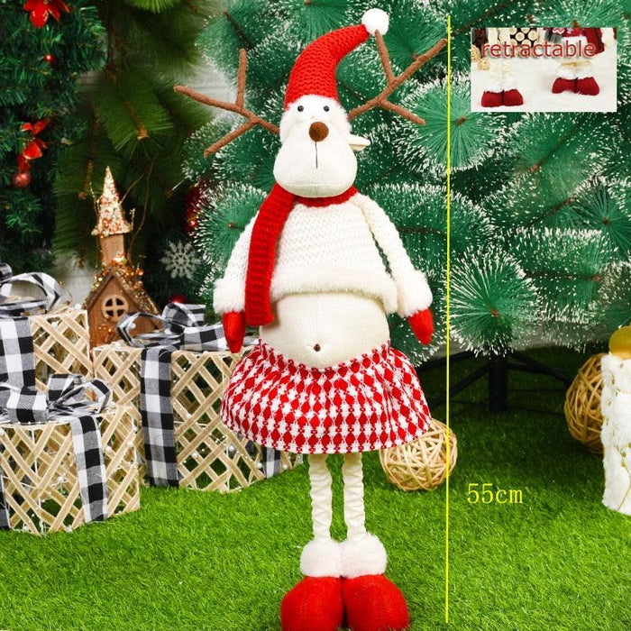 Enchanting Christmas Dolls Set: Santa Claus, Snowman, and Elk Figurines for Festive Home Decor