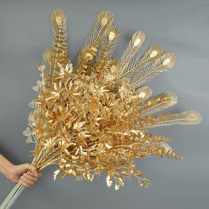 Golden Faux Botanical Elegance for Home Decor and Events