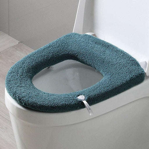 Winter Warm Soft Toilet Seat Cover - Universal Washable WC Closestool Pad with Handle
