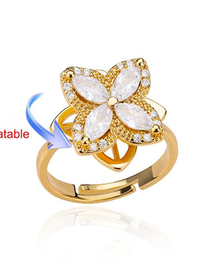 Elegant Four-Leaf Clover Stainless Steel Rings - A Touch of Luck and Style