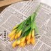 Sunny Yellow Tulip Silk Flower Bouquet - 21 Realistic Artificial Blooms for Elegant Home Decor