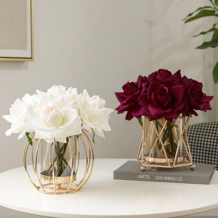 Elegant Set of 4 Rose Latex Artificial Flowers