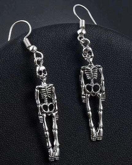 Gothic Skeleton Skull Dangle Earrings - Handmade Halloween Statement Jewelry for Fearless Fashionistas