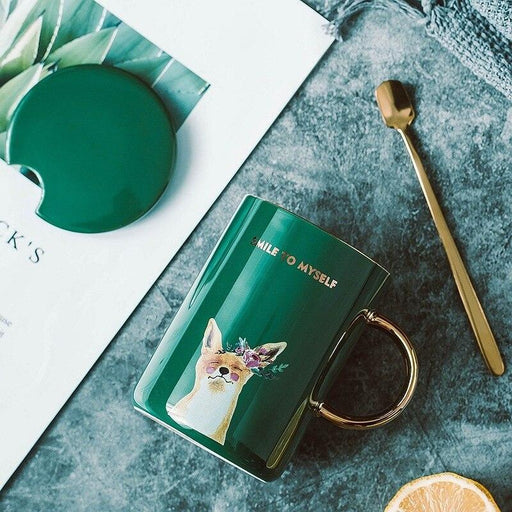 Enjoy the Perfect Brew with Our Retro Ceramic Mugs with Lid & Spoon - Cozy Up and Savor Every Sip! - Très Elite