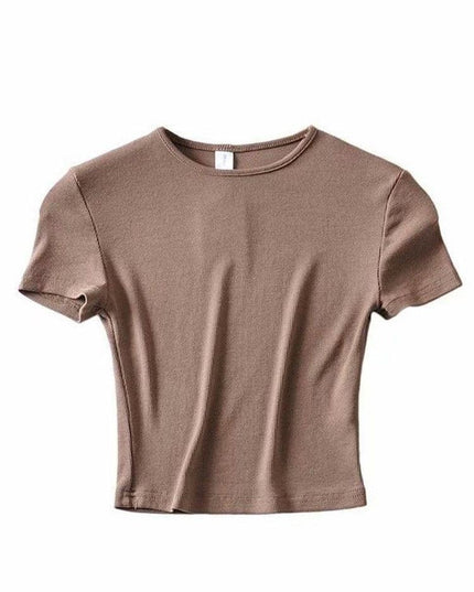 Summer Chic O-Neck Crop Top Tee for Trendy Style