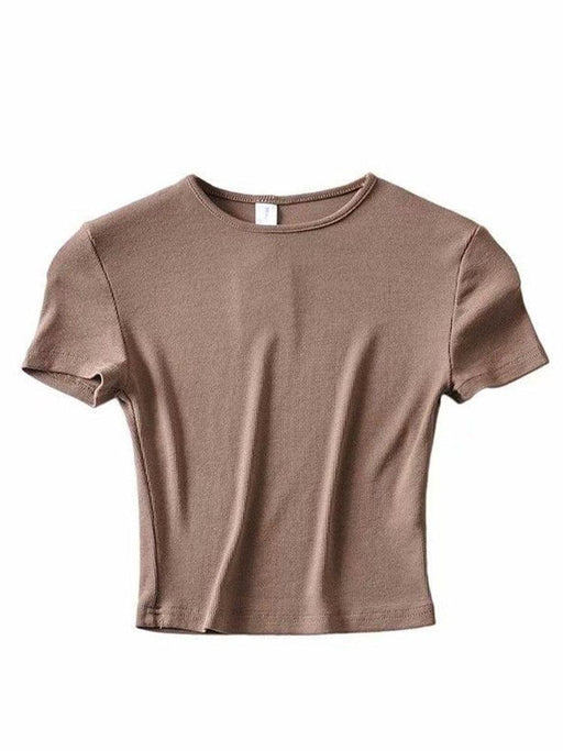 Chic O-Neck Crop Top Tee - Summer-Ready Cotton T-shirt for Stylish Summer Vibes