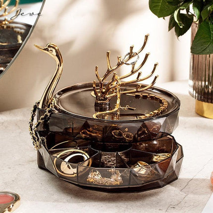 Elegant Swan 3-Tier Jewelry Display and Organizer Stand