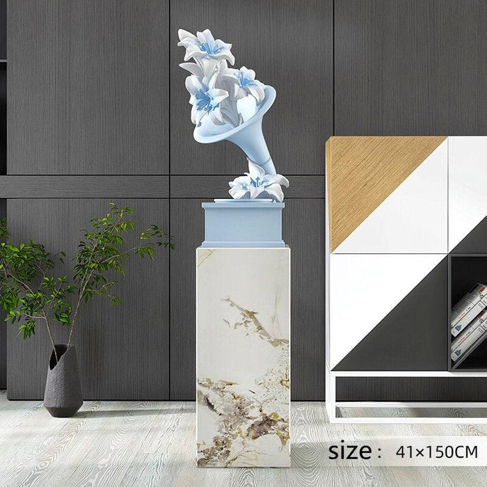 Elevate Your Home Decor with Handmade Record Player Marble Sculpture
