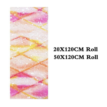 Glittering Rhombic Faux Leather Craft Roll - Ideal for Stylish Hair Accessories and Festive Creations