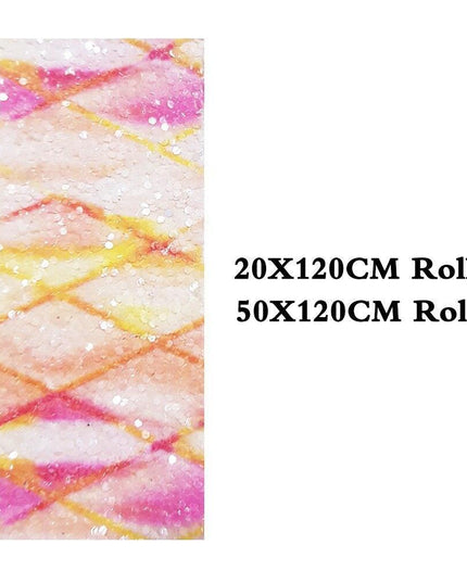 Glittering Rhombic Faux Leather Craft Roll - Ideal for Stylish Hair Accessories and Festive Creations