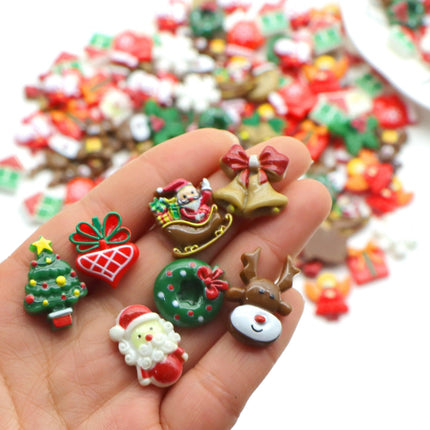 Festive Spirit Flatback Cabochon Crafting Kit - 50-Piece Holiday Collection