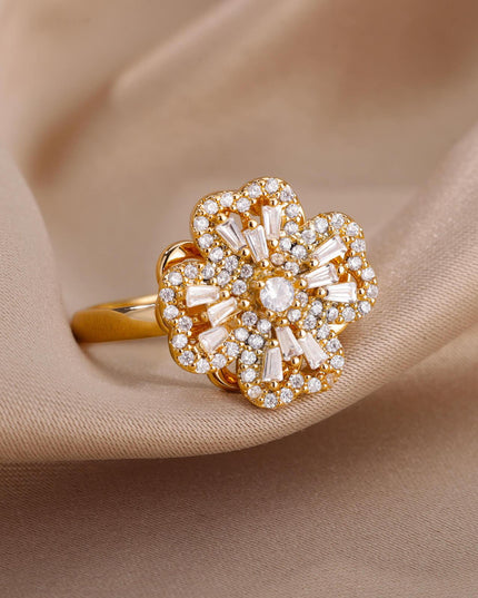 Elegant Four-Leaf Clover Stainless Steel Rings - A Touch of Luck and Style