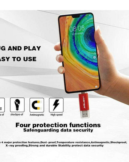 Premium 2-in-1 Type-C USB Flash Drive - Golden Metal Design with High-Speed Data Transfer and Enhanced Security