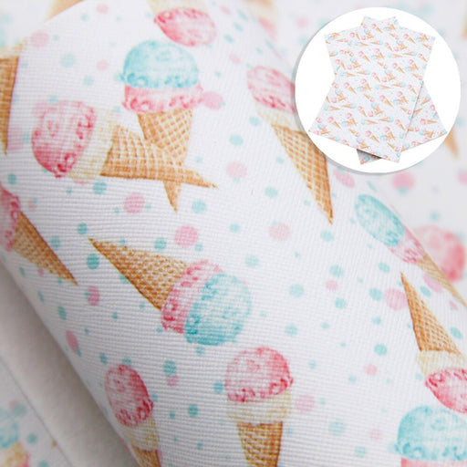 Cake Candy Print Faux Leather Fabric Set for DIY Accessories