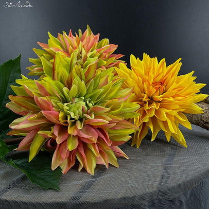 Luxe Realistic Dahlia Silk Flower Arrangement: Timeless Elegance for Any Space
