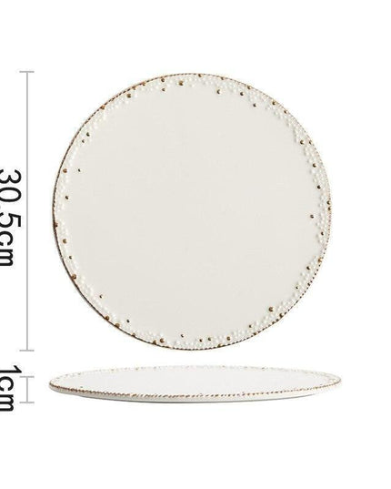 Sophisticated Pearl Point Ceramic Plate Collection for Elegant Dining