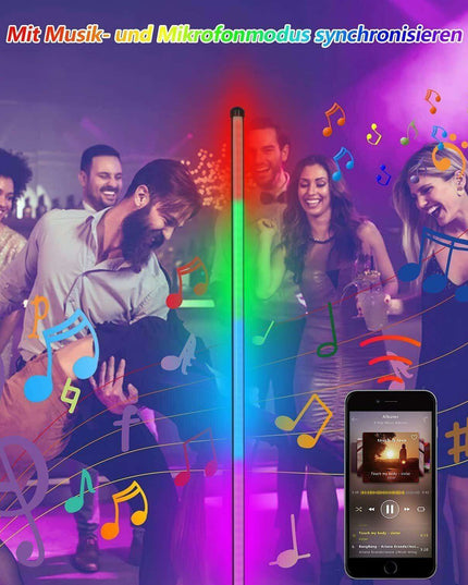 Modern Smart RGB LED Floor Lamp with Music Sync and App Control for Stylish Living Spaces