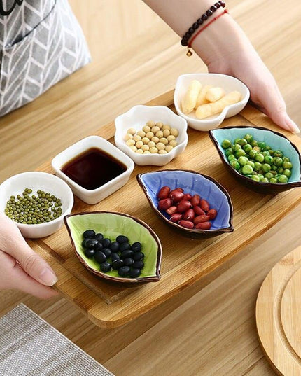 Leaf-Shaped Ceramic Serving Bowls - Set of 2