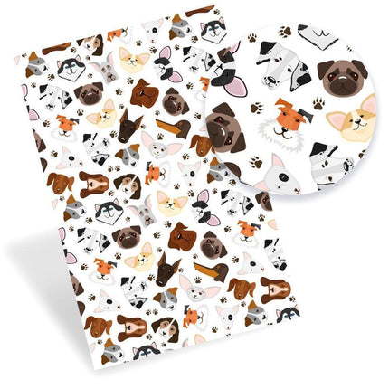 Artistic Faux Leather Crafting Sheets with Playful Pet Patterns - DIY Creative Kit