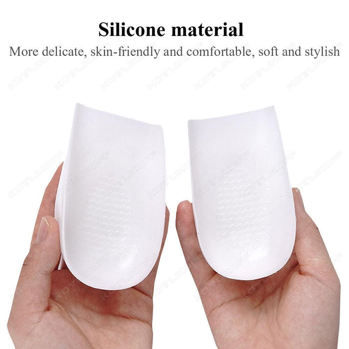 Stealthy Height-Boosting Silicone Gel Heel Pads for Enhanced Confidence