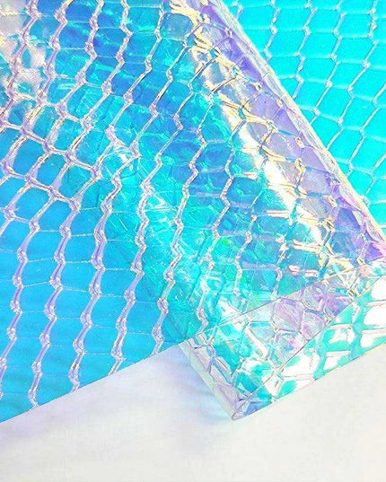 Iridescent Rainbow Snakeskin Holographic PVC Craft Fabric - Perfect for Artistic Creations