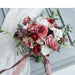 European Vintage Burgundy and Dusty Pink Silk Rose Wedding Bouquet