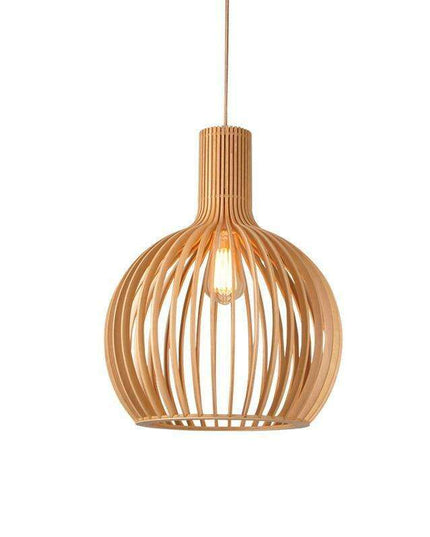 Nordic Elegance Wooden Pendant Light in Soft Shades