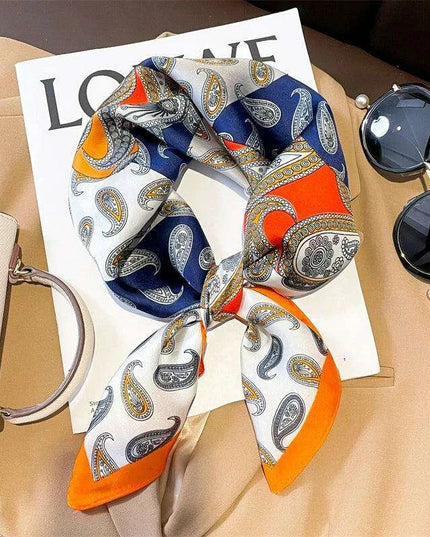 Exquisite Silk Square Scarf - A Touch of Timeless Sophistication for Women
