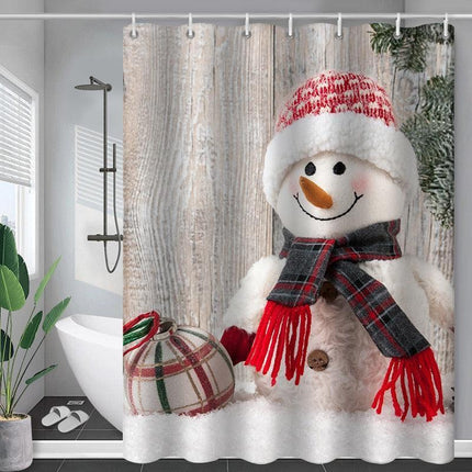 Charming Winter Wonderland Snowman Shower Curtain - Bring Holiday Joy to Your Bathroom