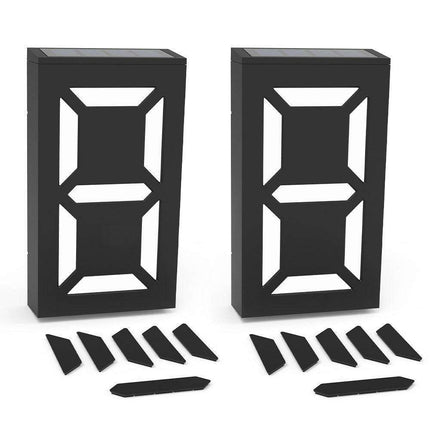 Elegant Solar-Powered LED House Number Sign: Contemporary Outdoor Address Illuminator