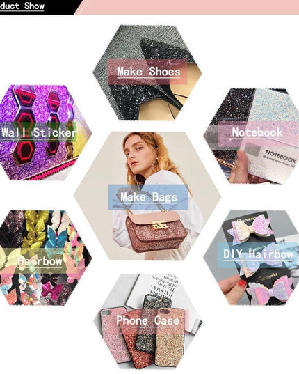 Iridescent Rainbow Glitter Vinyl Crafting Roll - Creative Shimmer Kit