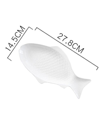 Elegant Fish-Shaped White Ceramic Dining Plate for Sophisticated Entertaining